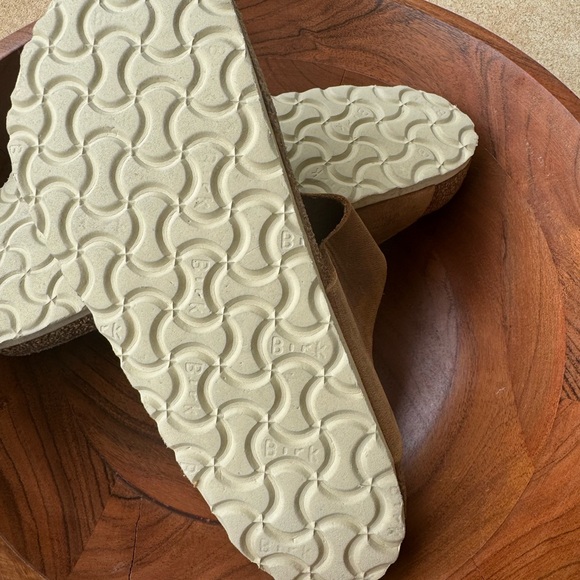 Birkenstock Gizeh Big Buckle Leather Sandals Cognac Gold 7-7.5/38 regular/wide - Picture 6 of 8